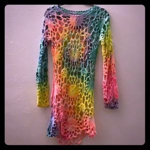 Rainbow crochet dress
